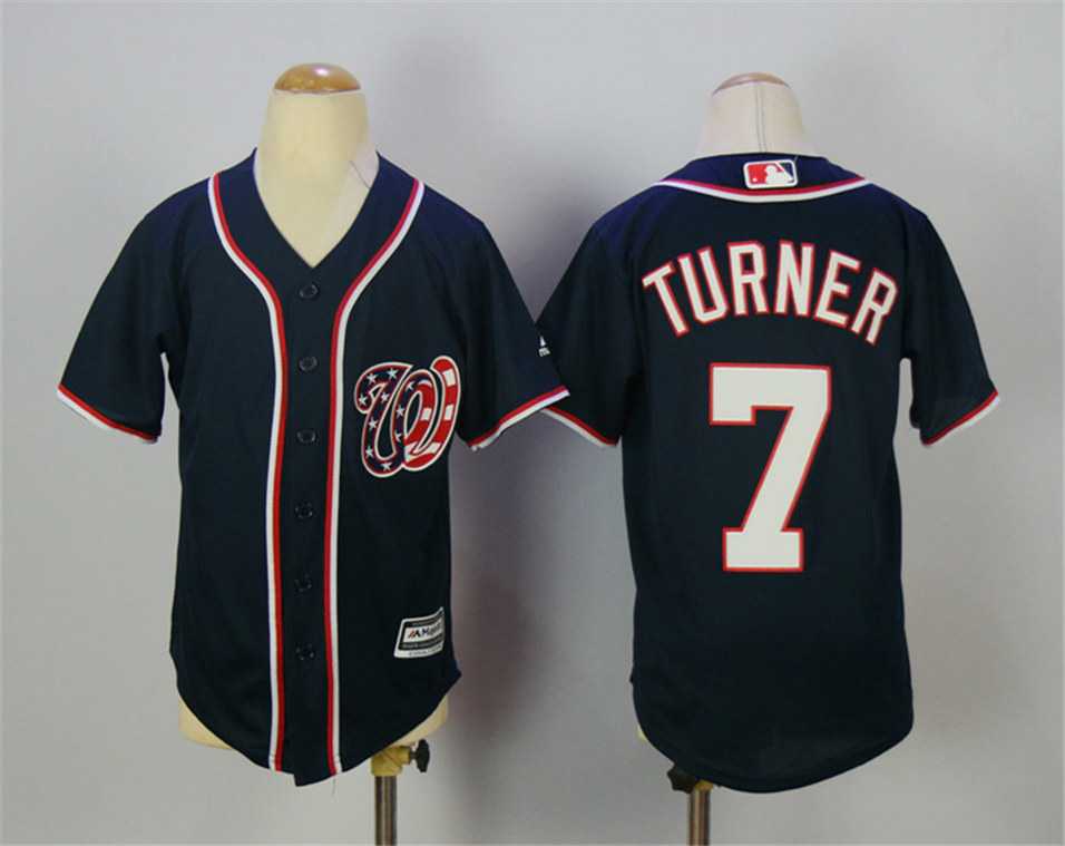 Youth Washington Nationals #7 Trea Turner Navy New Cool Base Stitched Jersey,We sell and wholesale Youth Washington Nationals #7 Trea Turner Navy New Cool Base Stitched Jersey on line form chian!